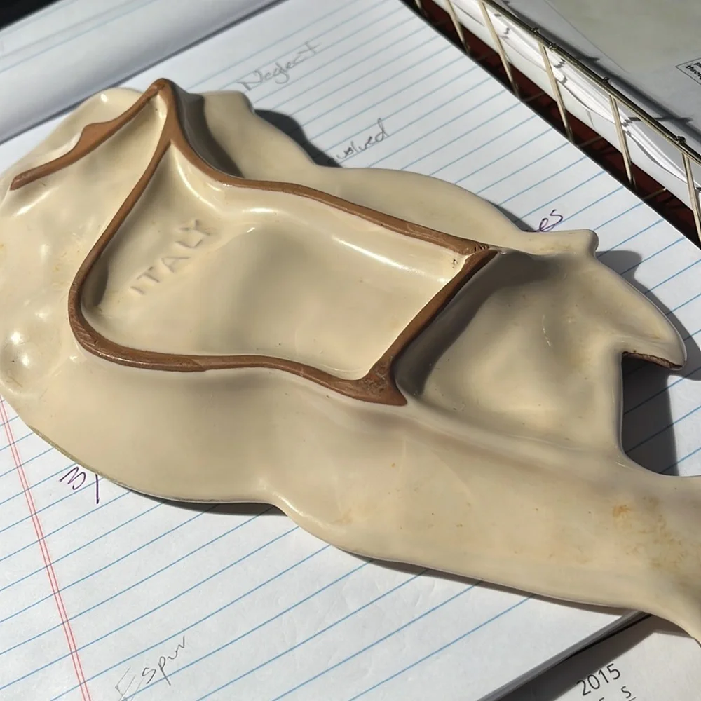 Gorgeous Italian hand-painted spoon spatula holder